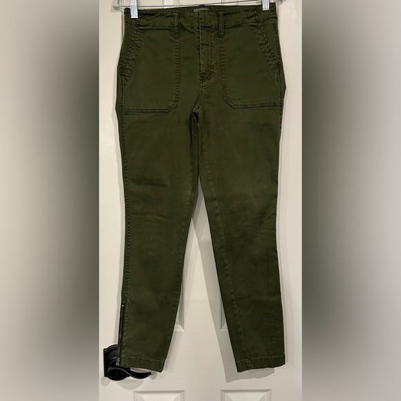 J. Crew Skinny stretch cargo pant with zippers Green Size 27 - Picture 2 of 9